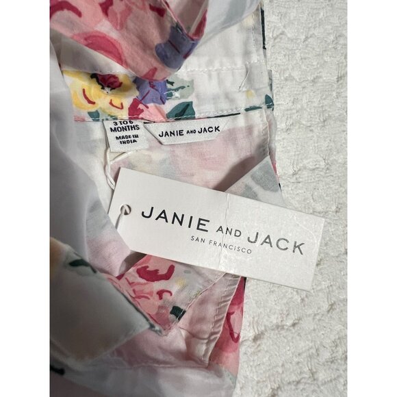 New Janie and Jack Infant Girls Floral Ruffle Dress size 3 to 6 Months - Picture 4 of 6